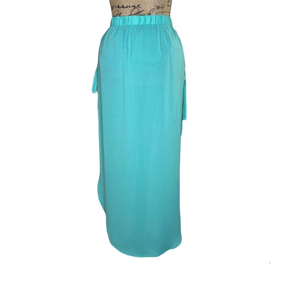 Sugar Lips Festival Breeze Skirt Aqua Color Fringe High Low Stretch NEW Size M - Picture 3 of 11